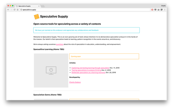 Introducing Speculative Supply